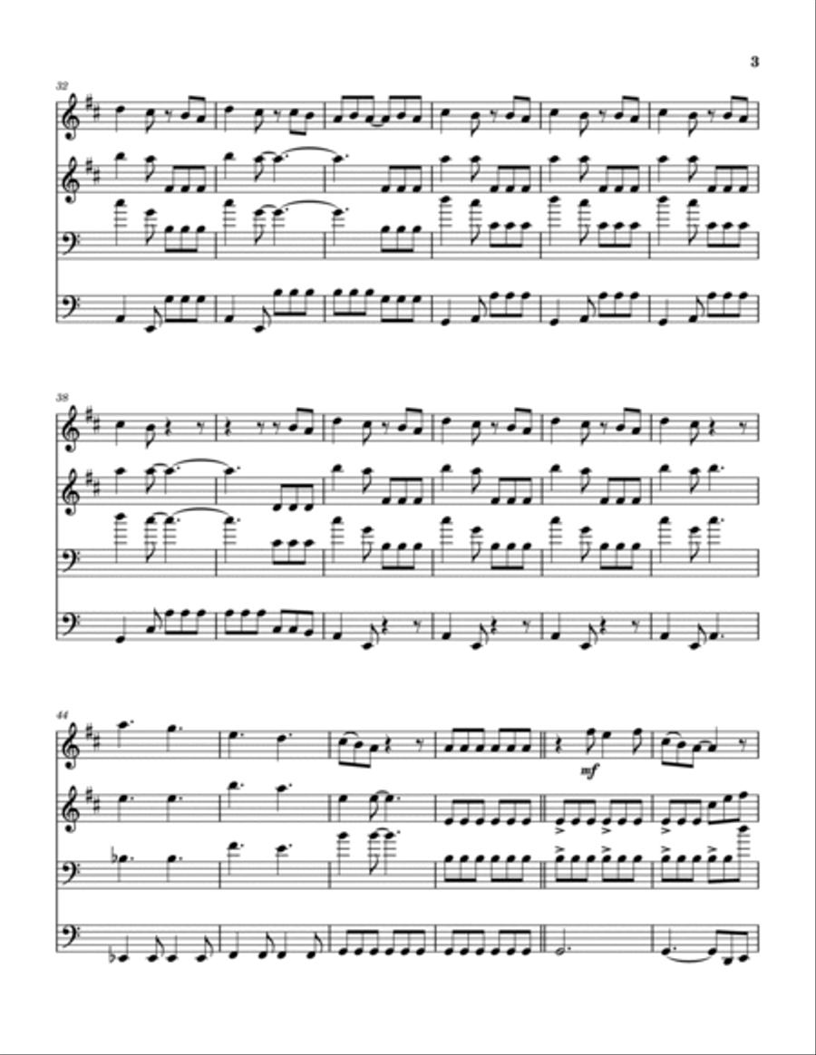 Sail On Sailor Brass Quartet scores gallery preview page 4