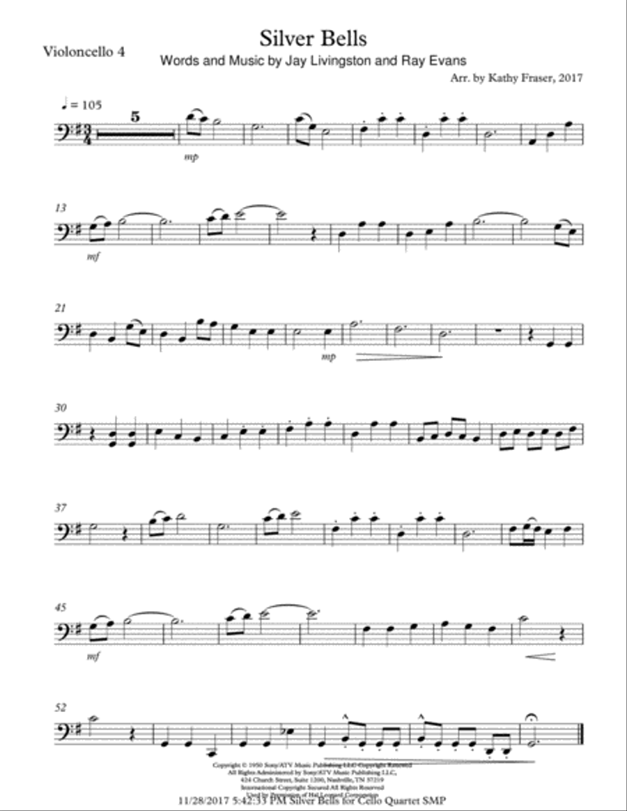 Silver Bells Silver Bells Cello scores gallery preview page 4