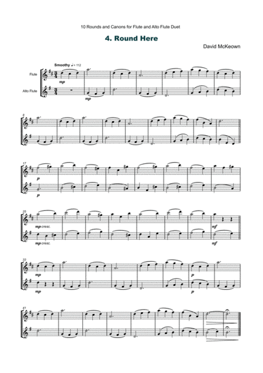 10 Rounds and Canons for Flute and Alto Flute Duet