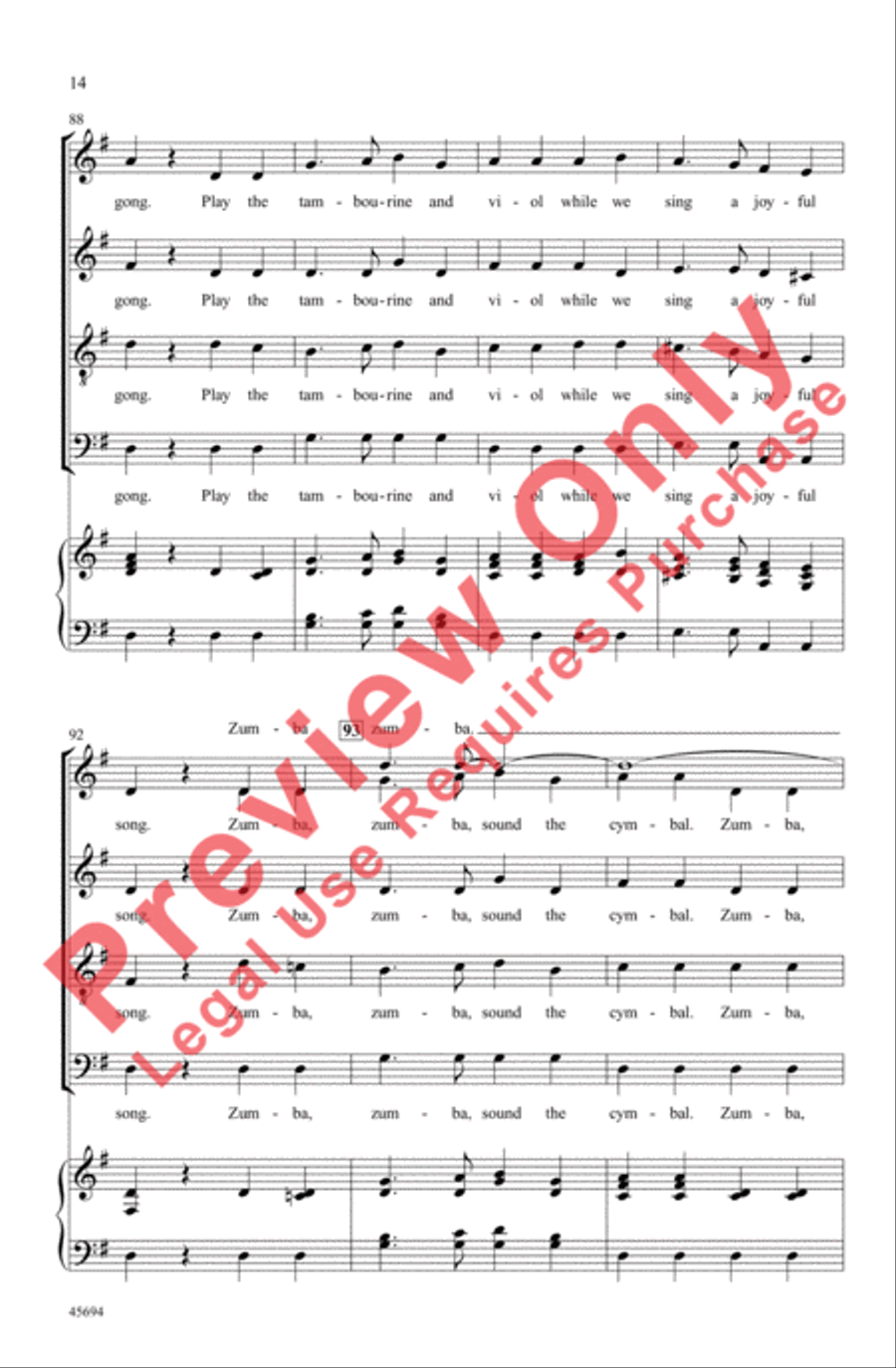 Zumba, Zumba 4-Part scores gallery preview page 14