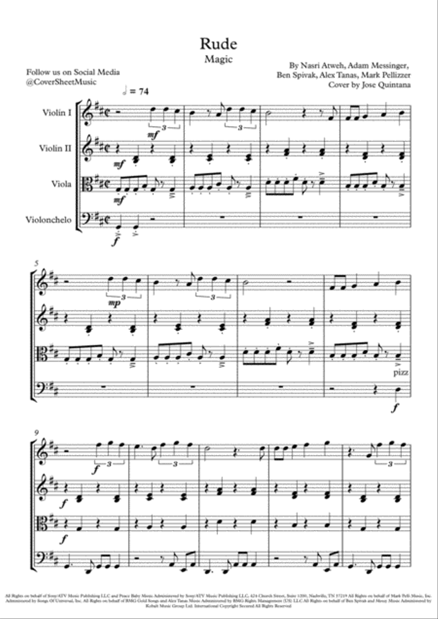 Rude String Quartet scores gallery preview page 2