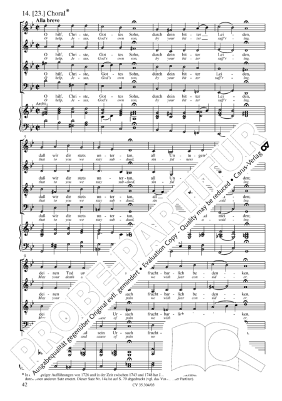 St. Mark Passion (Markus-Passion) 4-Part scores gallery preview page 43
