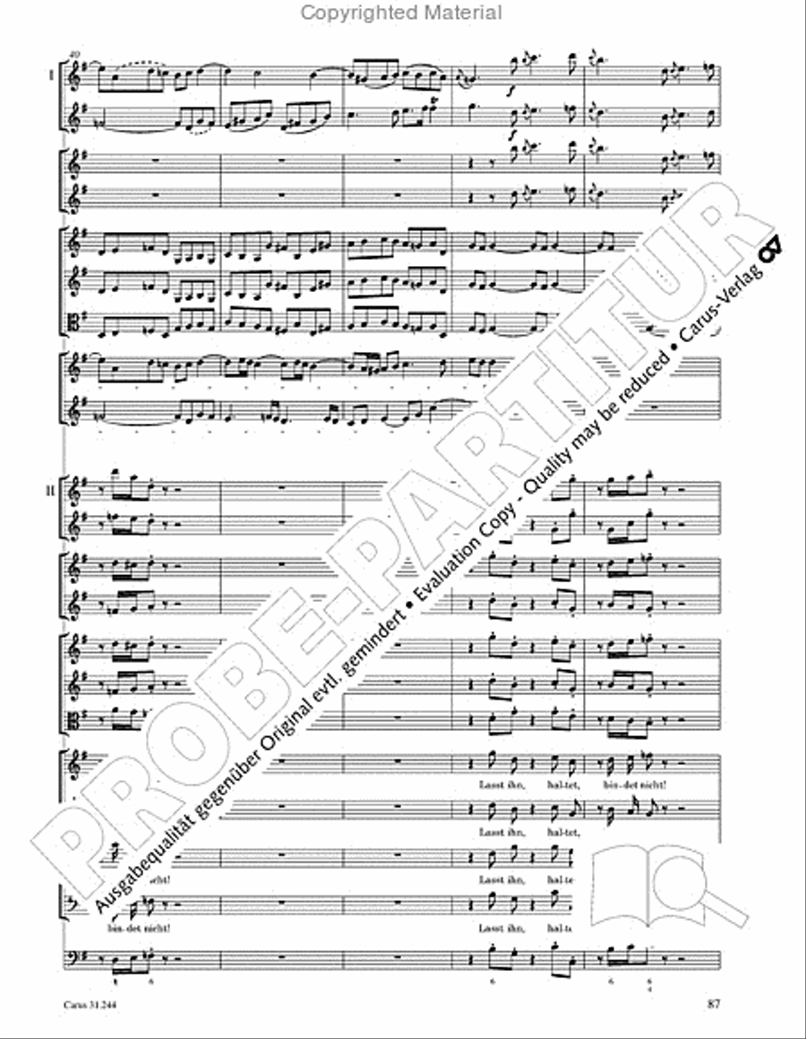 St. Matthew Passion (Matthaus-Passion) 4-Part scores gallery preview page 89