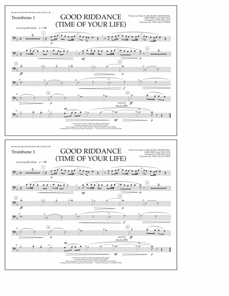 Good Riddance (Time of Your Life) - Trombone 1