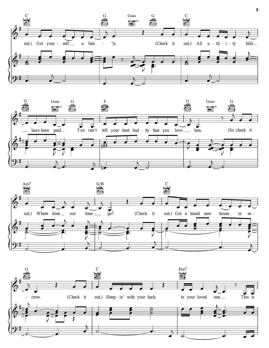 Check It Out Piano, Vocal, Guitar scores gallery preview page 3