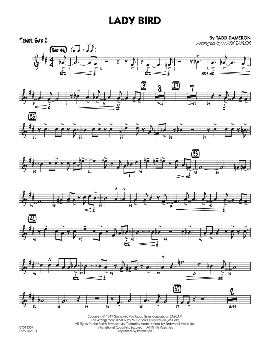 Lady Bird - Tenor Sax 2