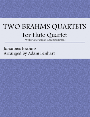 Book cover for Two Brahms Quartets for Flute Quartet