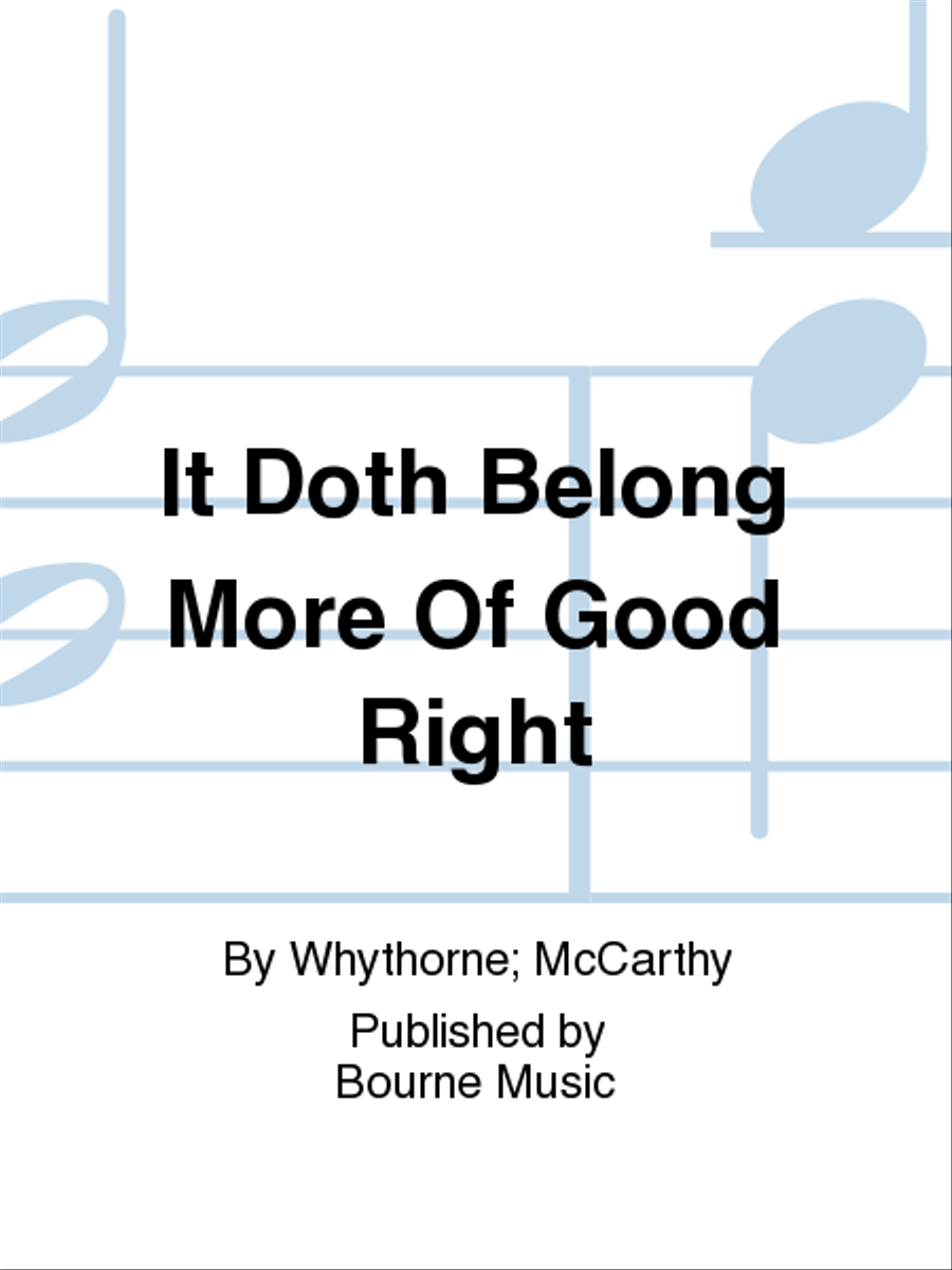 It Doth Belong More Of Good Right SATTB scores gallery preview page 1
