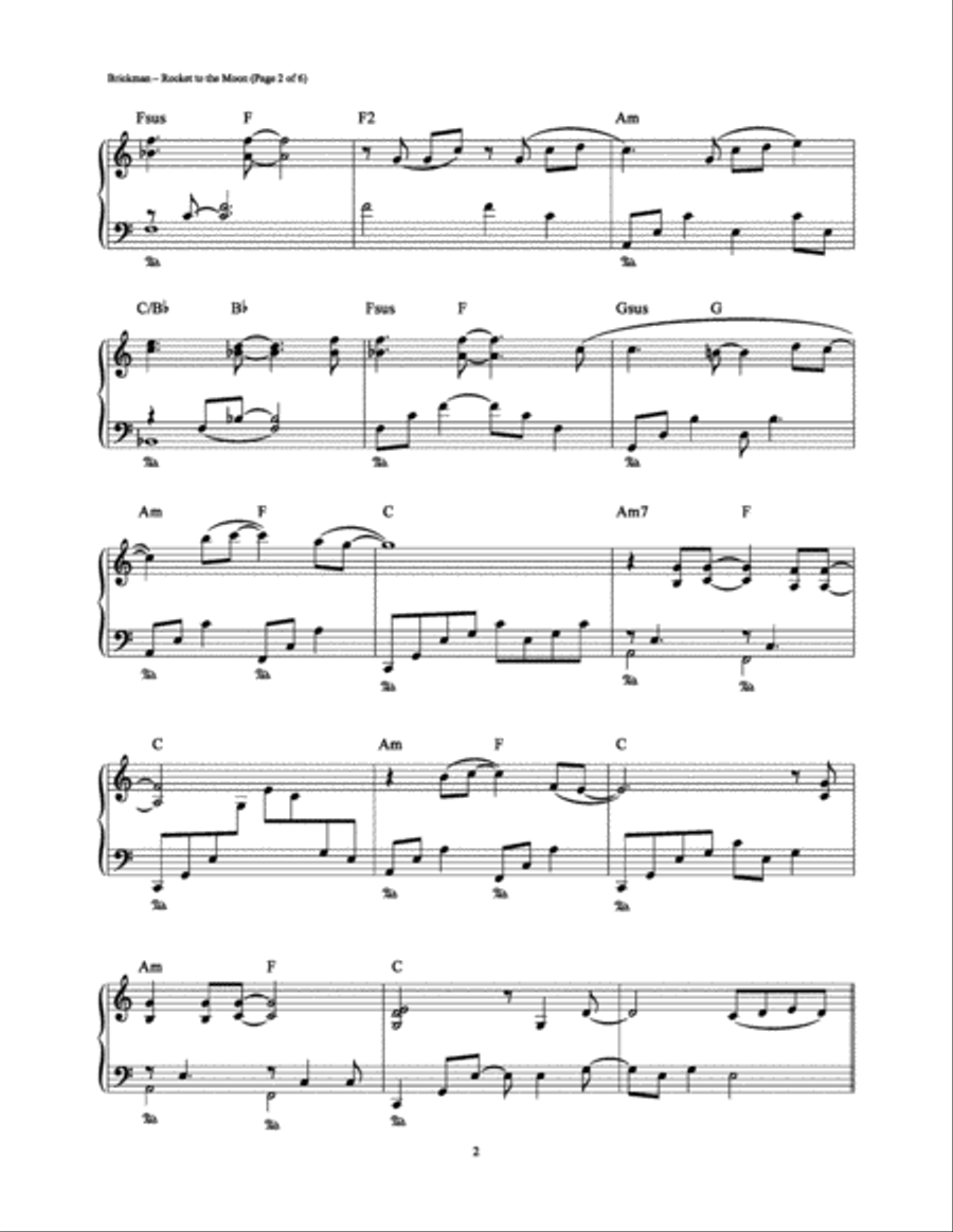Rocket to the Moon Piano Solo scores gallery preview page 2