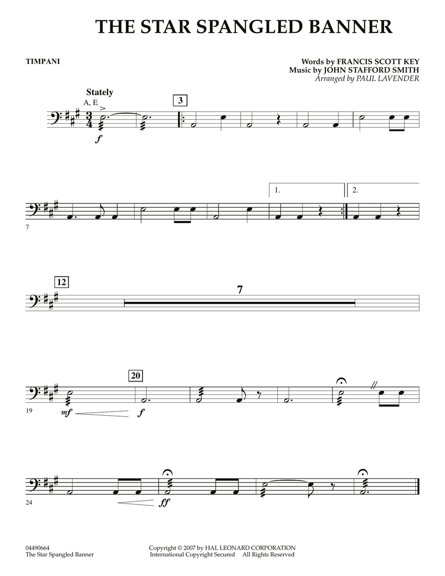 Star Spangled Banner - Timpani