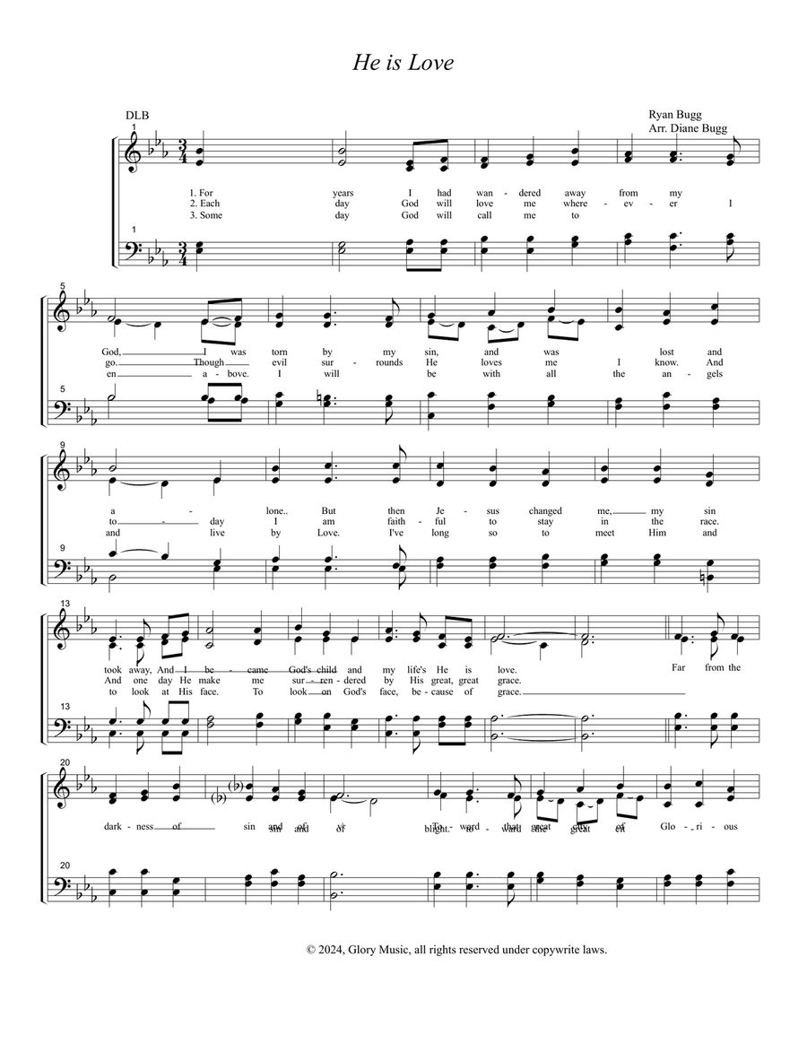 He is Love 4-Part scores gallery preview page 1
