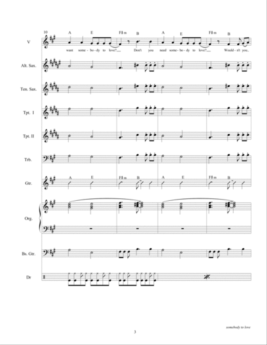 Somebody To Love Tenor Saxophone scores gallery preview page 5