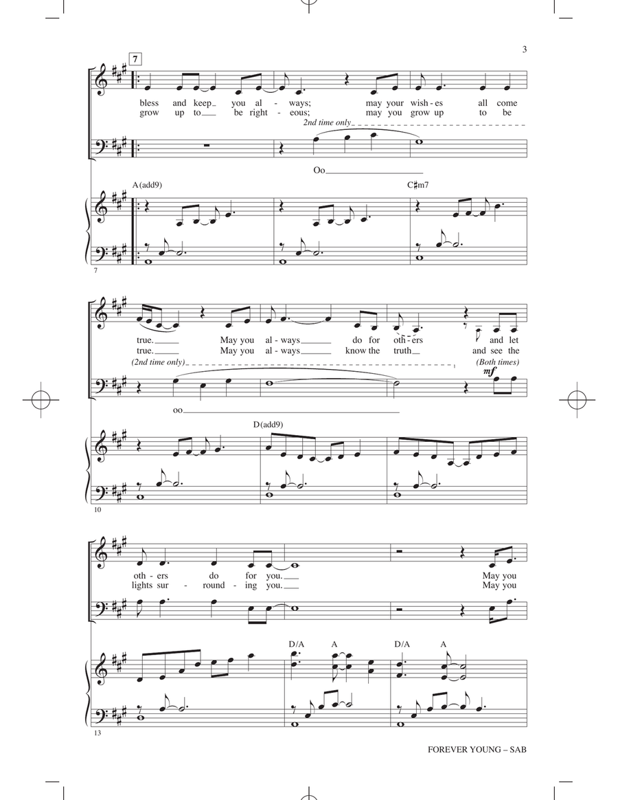 Forever Young (arr. Roger Emerson) 3-Part scores gallery preview page 2