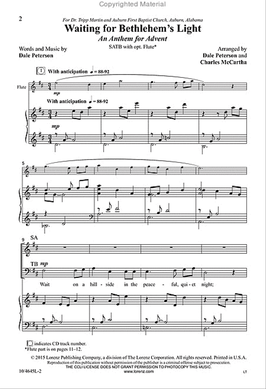 Waiting for Bethlehem’s Light 4-Part scores gallery preview page 2