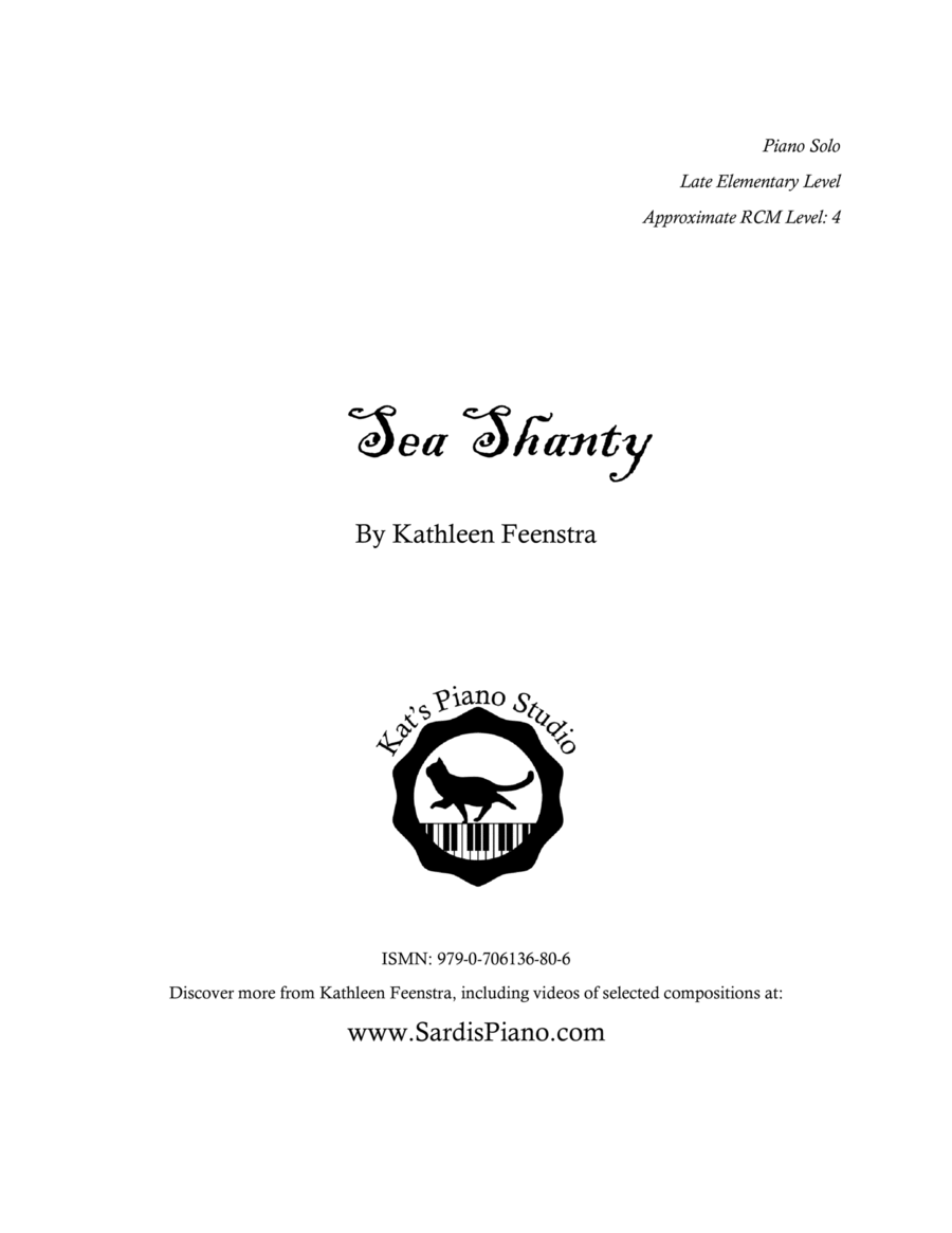 Sea Shanty Piano Solo scores gallery preview page 1