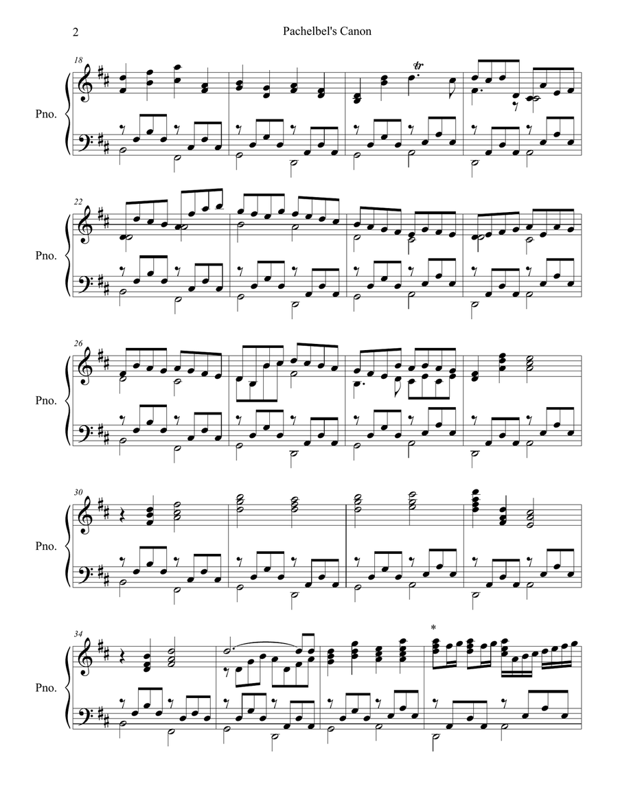 Pachelbel's Canon (Wedding Arrangement for Piano Solo) Piano Solo scores gallery preview page 3