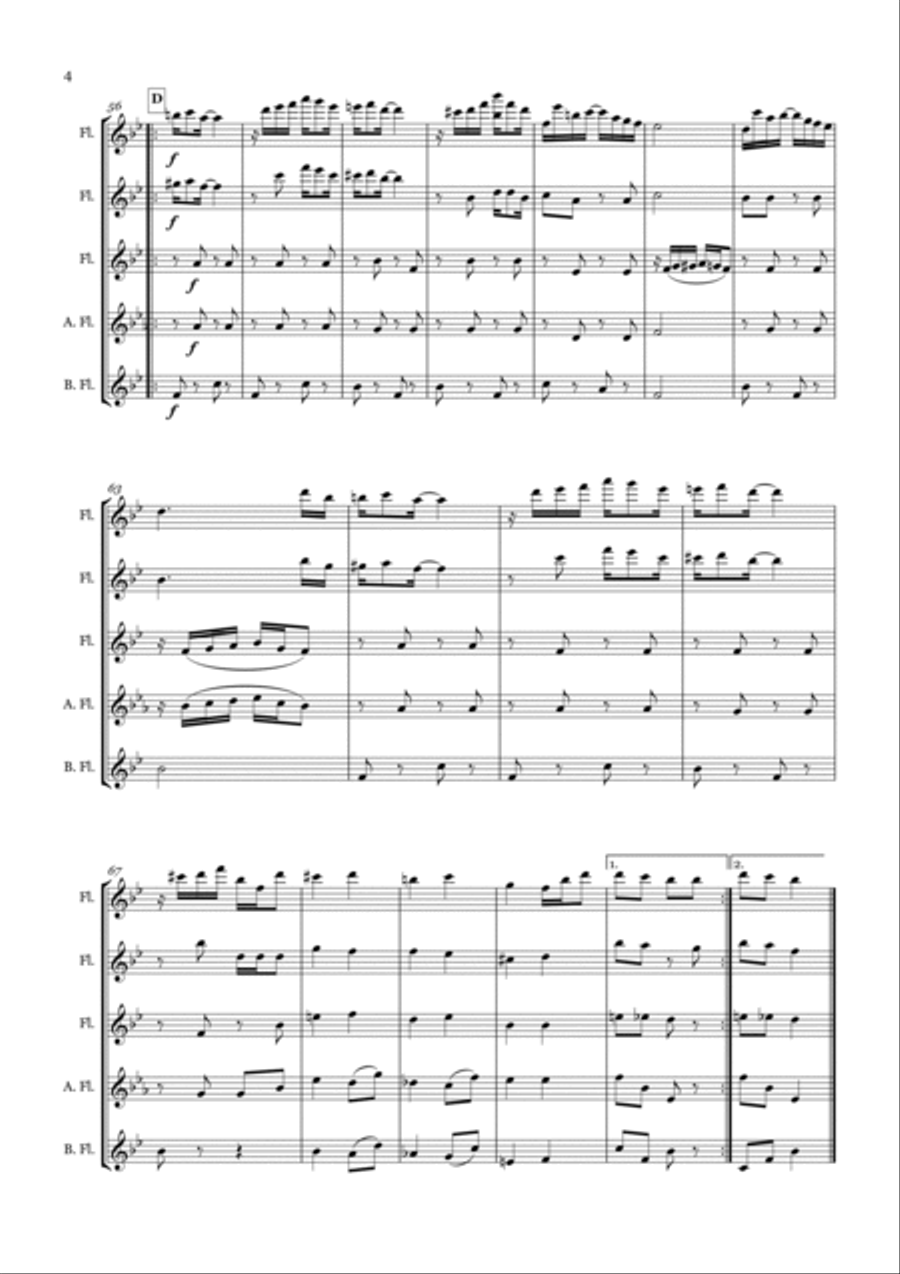 The Sycamore Rag for Flute Choir or Quintet Flute Choir scores gallery preview page 4