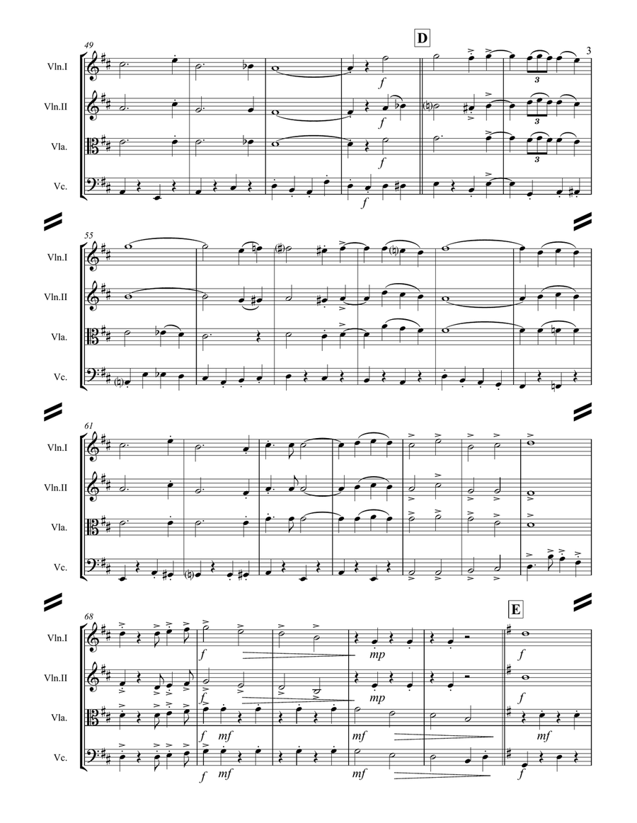 Beer Barrel Polka (roll Out The Barrel) String Quartet scores gallery preview page 4
