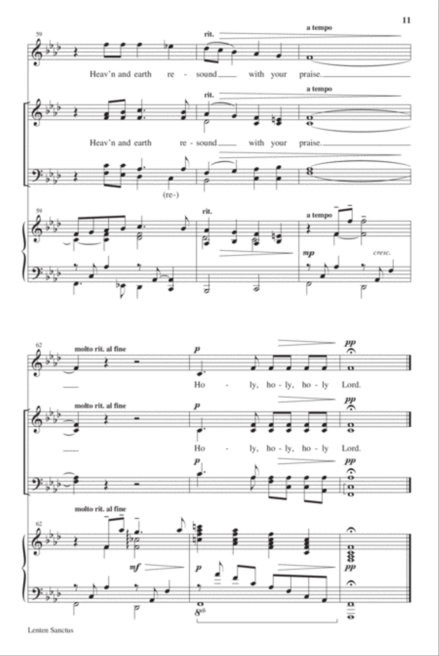 Lenten Sanctus 4-Part scores gallery preview page 12