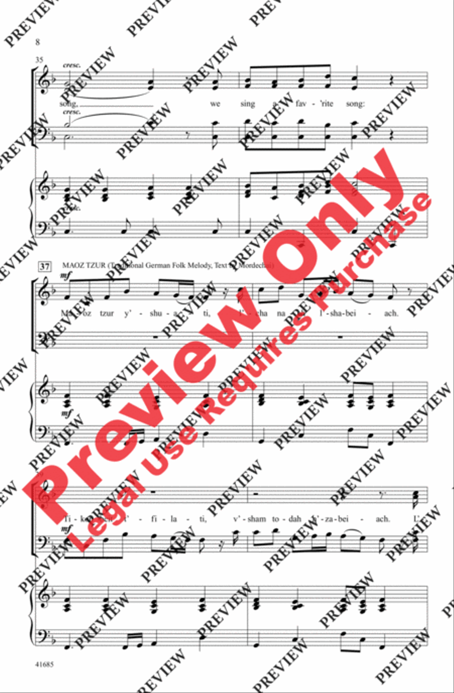 A Hanukkah Wish 4-Part scores gallery preview page 8