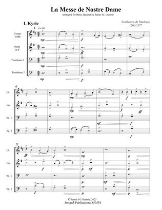 Machaut: Le Messe de Nostre Dame for Brass Quartet