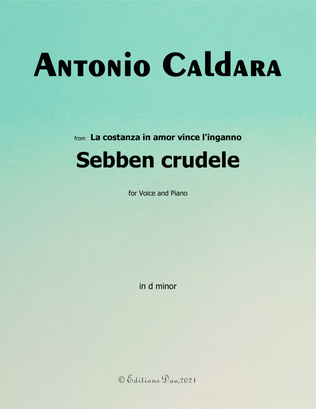 Book cover for Sebben crudele,by Caldara,in d minor