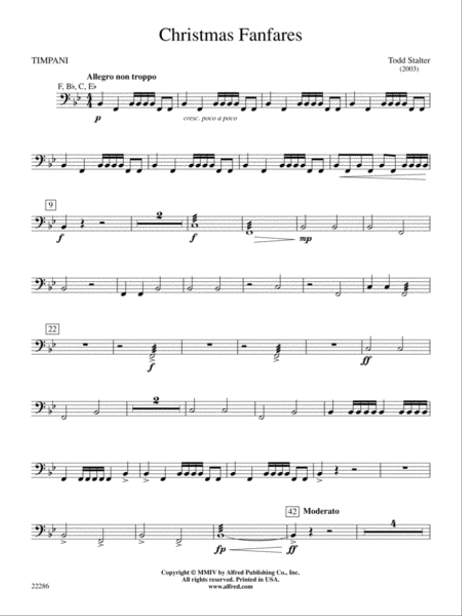Christmas Fanfares: Timpani Concert Band scores gallery preview page 1