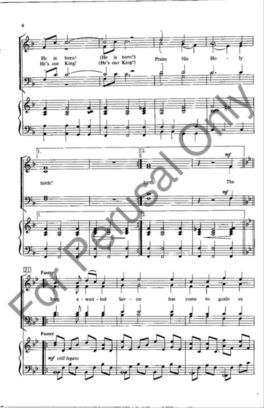 He Is Born 4-Part scores gallery preview page 3