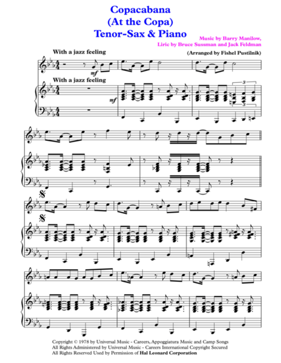 Copacabana (At The Copa) Small Ensemble scores gallery preview page 2