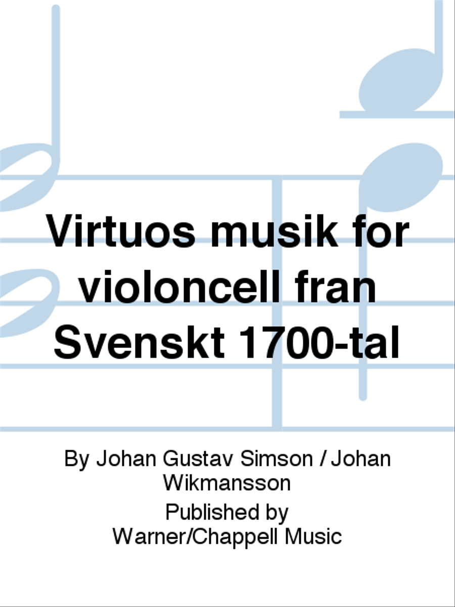 Virtuos musik for violoncell fran Svenskt 1700-tal Cello scores gallery preview page 1