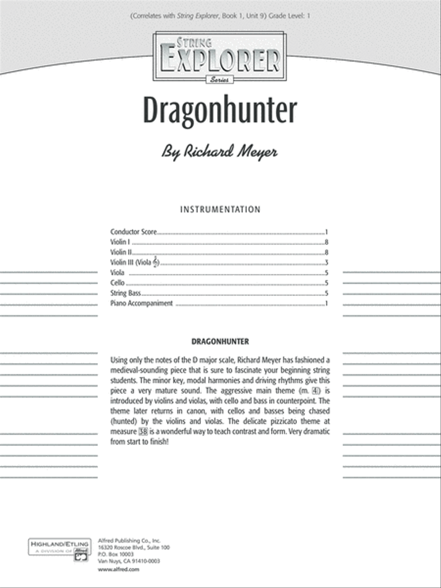 Dragonhunter: Score String Orchestra scores gallery preview page 1