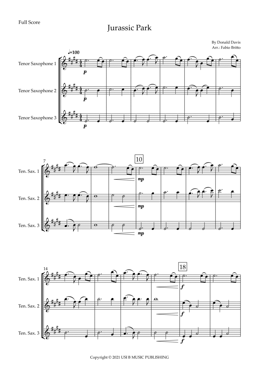 Jurassic Park Iii Woodwind Trio scores gallery preview page 1