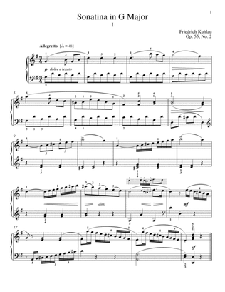 Book cover for Sonatina In G Major, Op. 55, No. 2