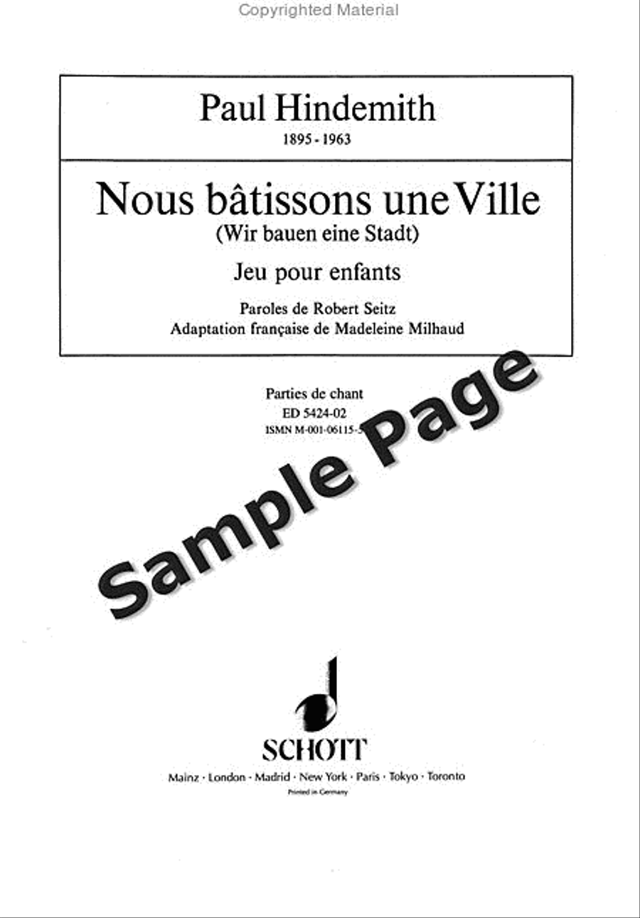 Hindemith Bauen Eine Stadt Cho Children's Choir scores gallery preview page 2