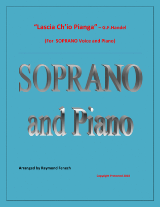 Book cover for Lascia Ch'io Pianga - From Opera 'Rinaldo' - G.F. Handel ( Soprano Voice and Piano)