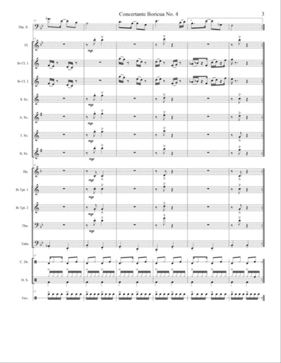 Concertante Boricua No. 4 For Trombone And Small Wind Ensemble Concert Band scores gallery preview page 4