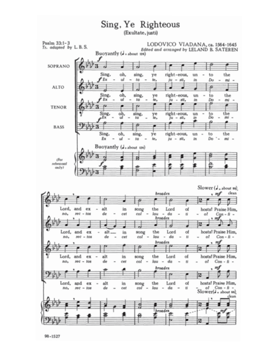 Sing, Ye Righteous / Exultate, justi 4-Part scores gallery preview page 2
