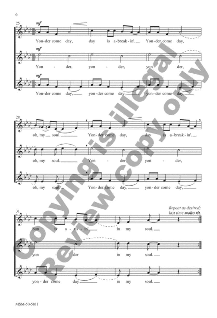 Yonder Come Day SSA scores gallery preview page 5