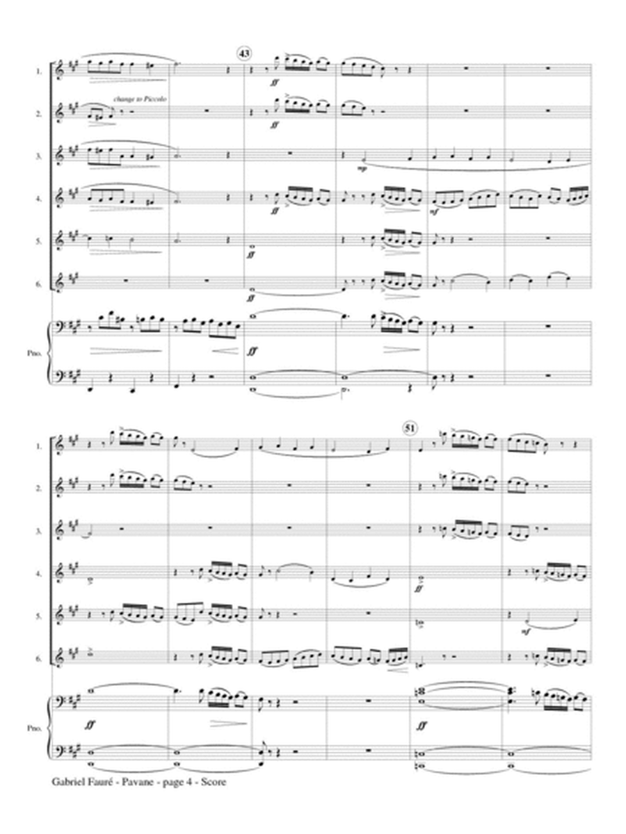 Pavane for Flute Choir and Piano