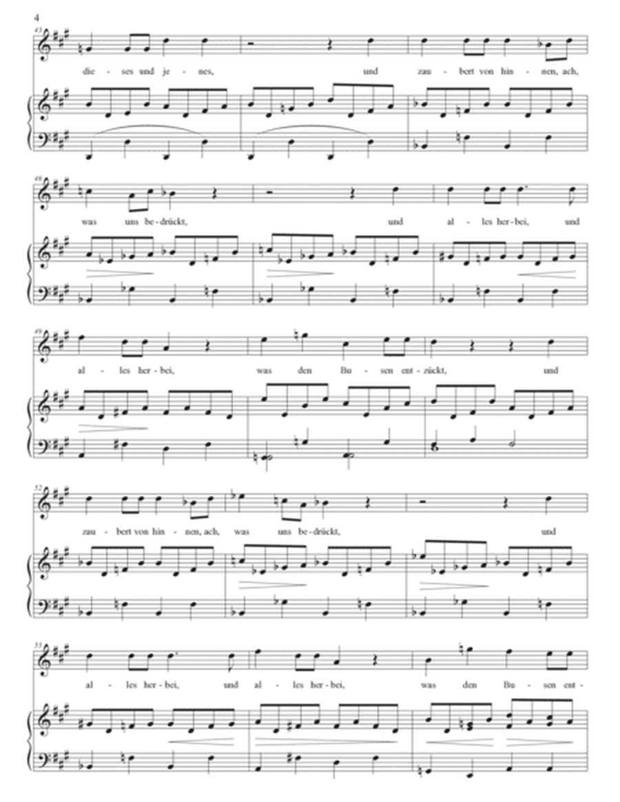 SCHUBERT: Franz Schubert: Das Lied im Grünen, D. 917 (transposed to A major)
