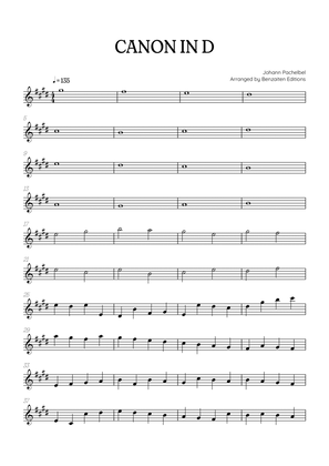 Pachelbel Canon in D • clarinet sheet music 