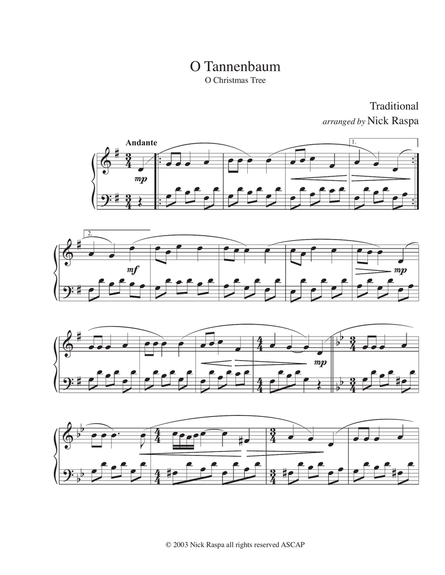 O Tannenbaum (O Christmas Tree) Piano Method scores gallery preview page 4