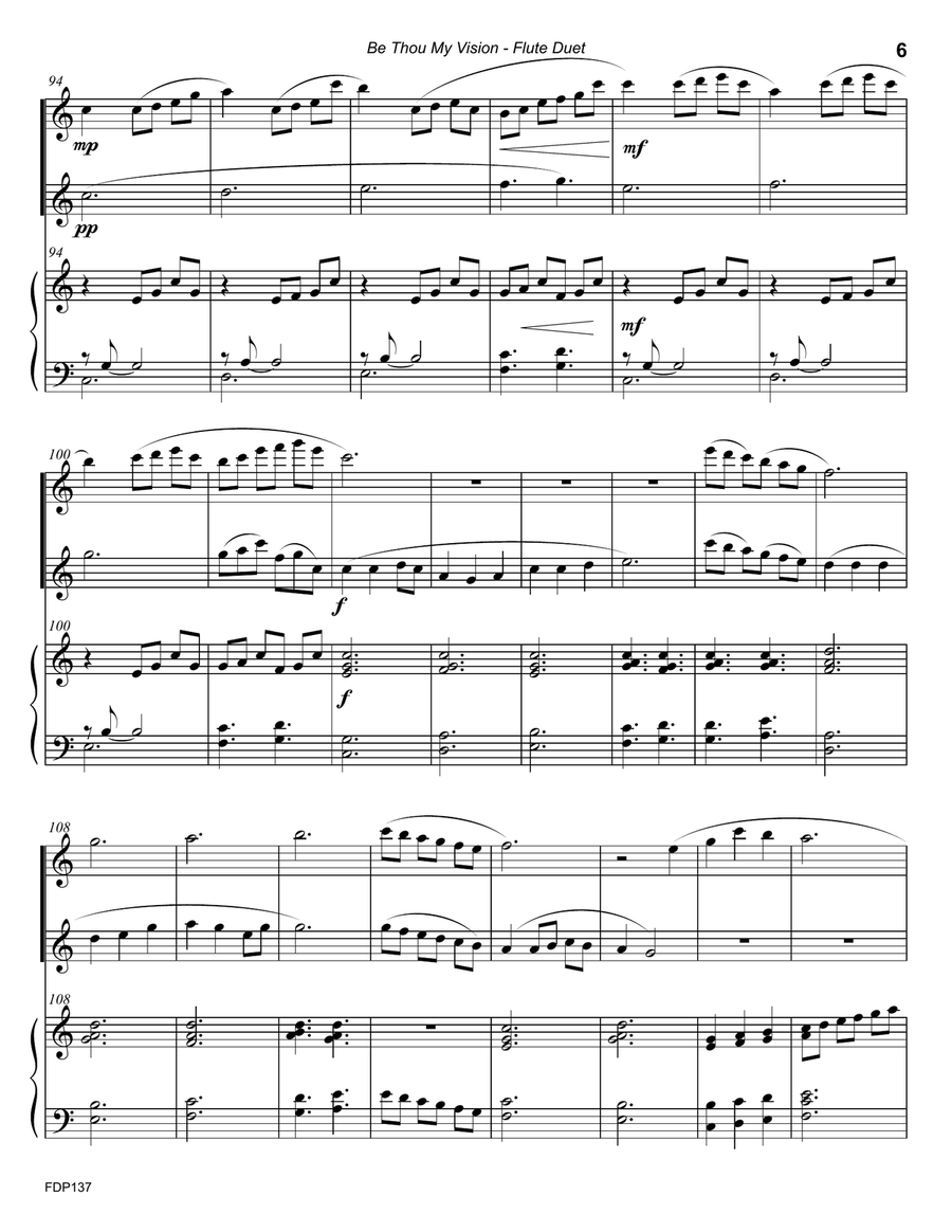 BE THOU MY VISION - FLUTE DUET with Piano Accompaniment Flute Duet scores gallery preview page 6