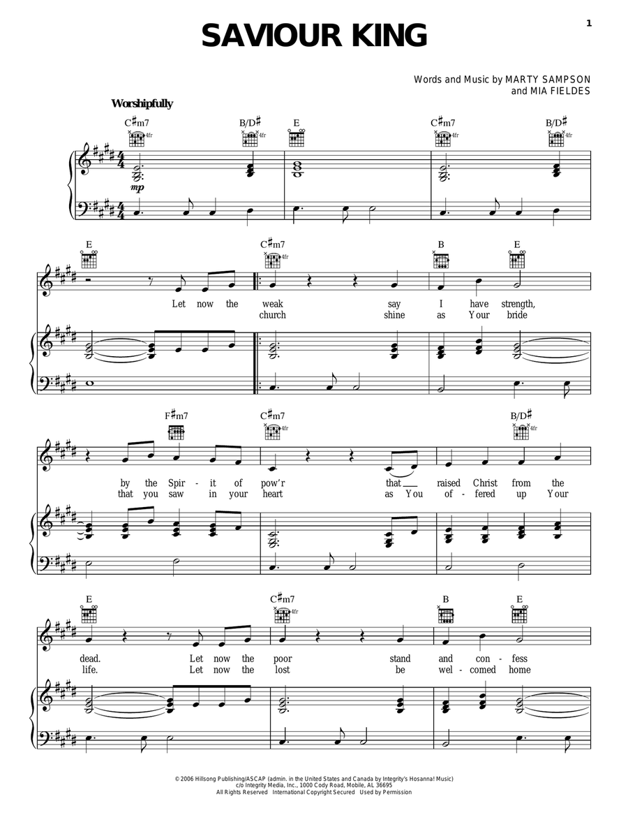 Saviour King Saviour King Acoustic Guitar scores gallery preview page 1