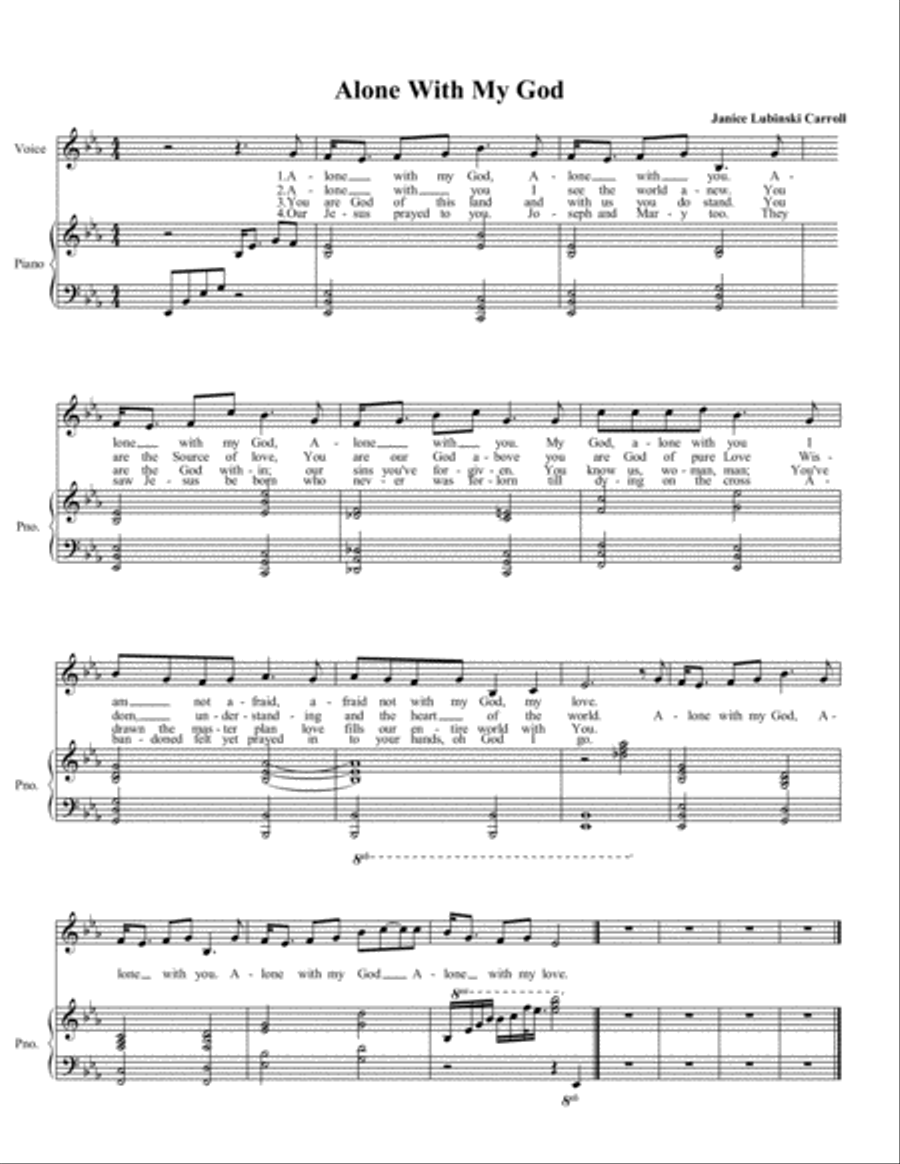 Alone with My God Voice scores gallery preview page 1