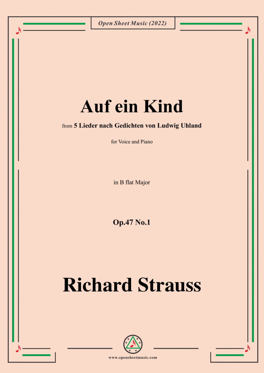 Richard Strauss-Auf ein Kind,in B flat Major,Op.47 No.1 image number null