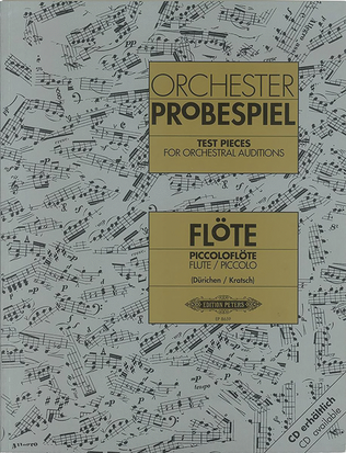 Book cover for Test Pieces for Orchestral Auditions -- Flute, Piccolo