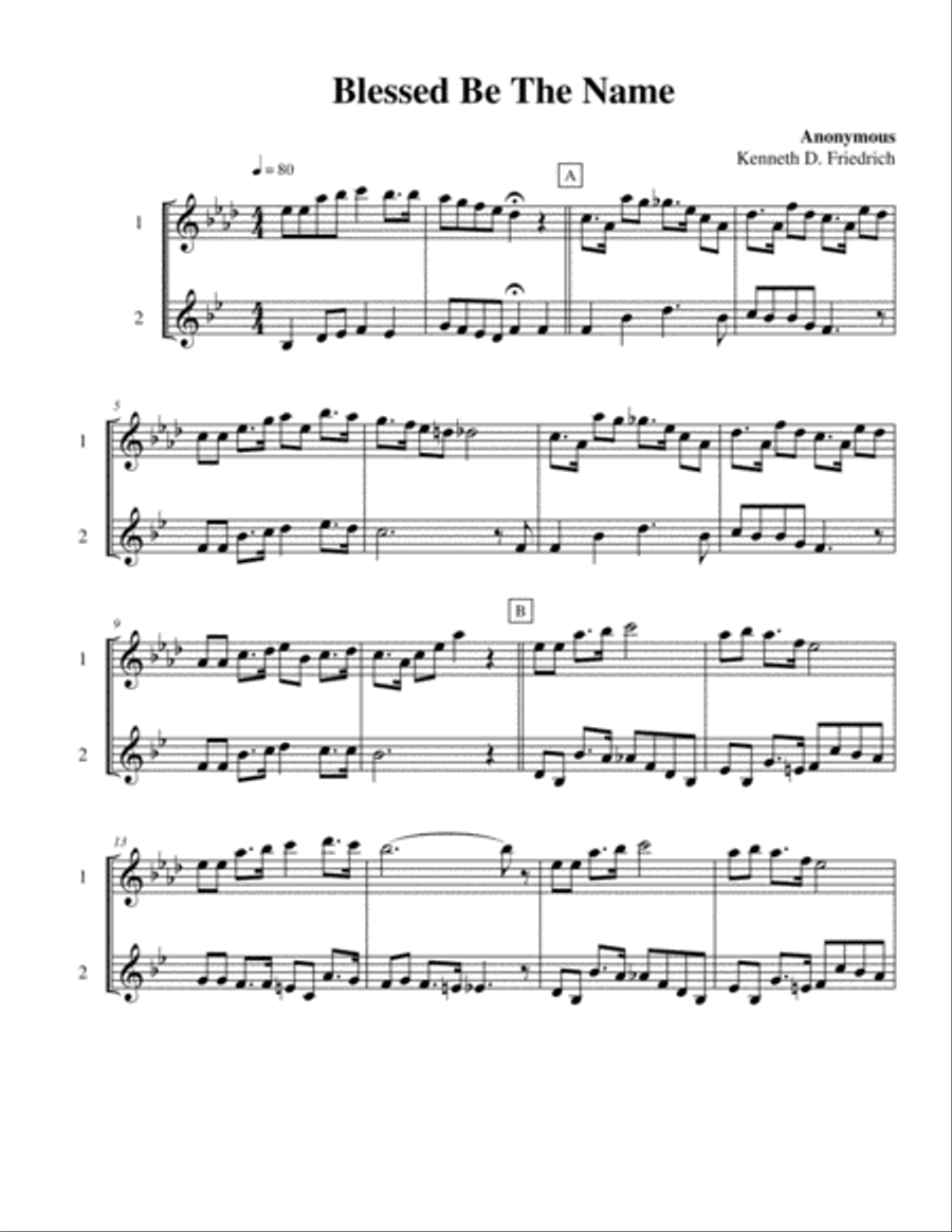 Ten Selected Hymns for the Performing Duet, Vol. 2 - flute and clarinet (bass clarinet) Woodwind Duet scores gallery preview page 3