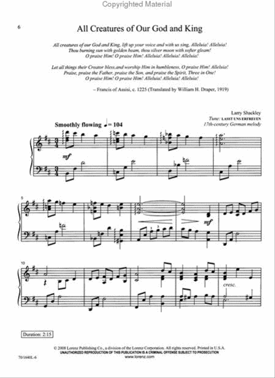 All Nature Sings Piano Solo scores gallery preview page 3