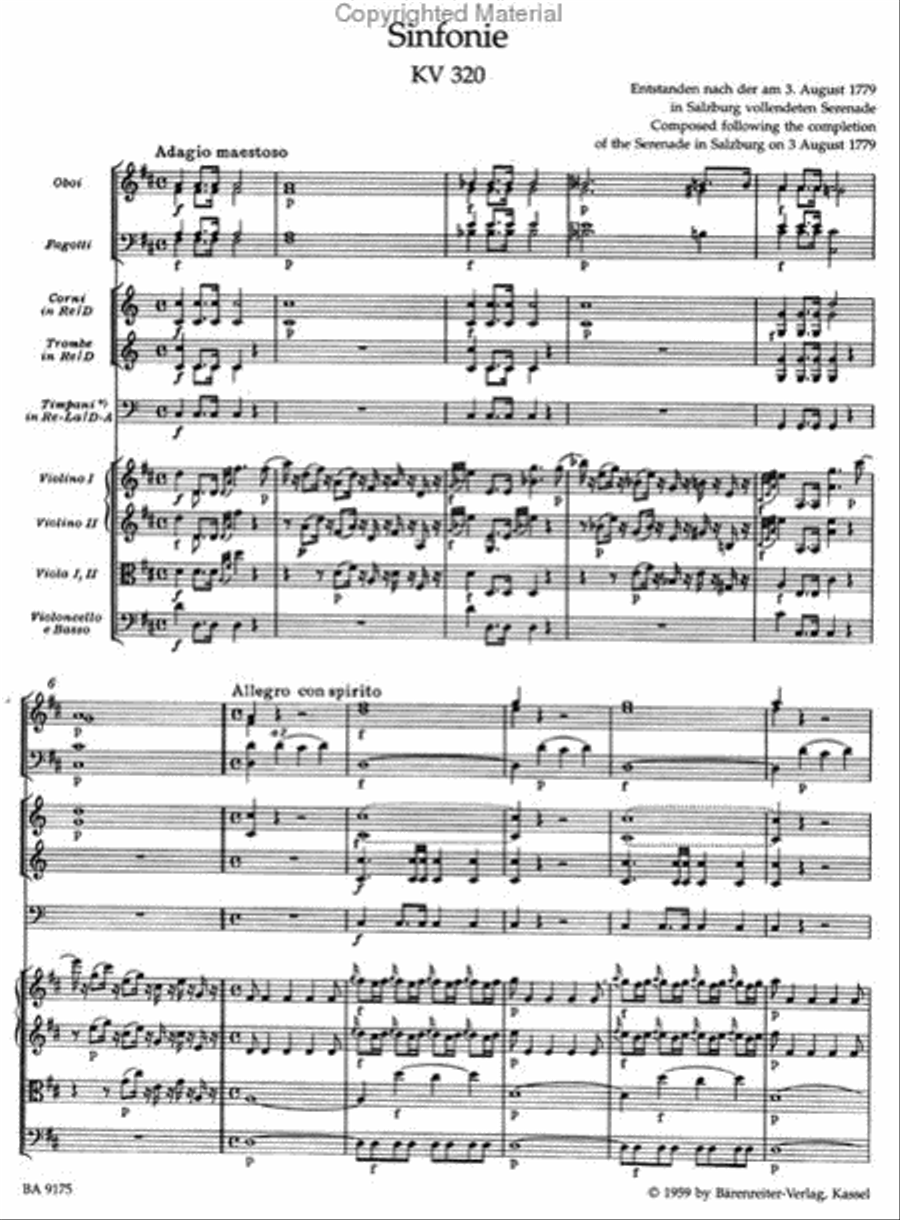 Symphony D major Violin scores gallery preview page 2